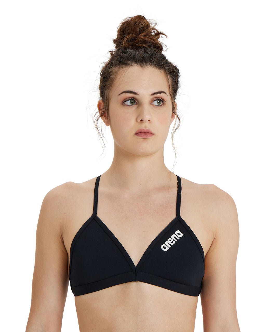 Team Swim Top Tie Back Solid naisten bikiniyläosa, mustaArena